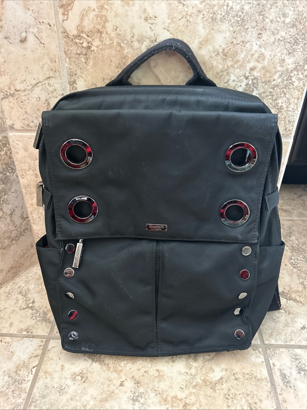 Hammitt Montana Black Silver Nylon Backpack